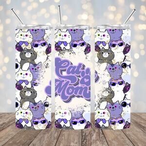 Cat Mom 20oz Tumbler With Straw